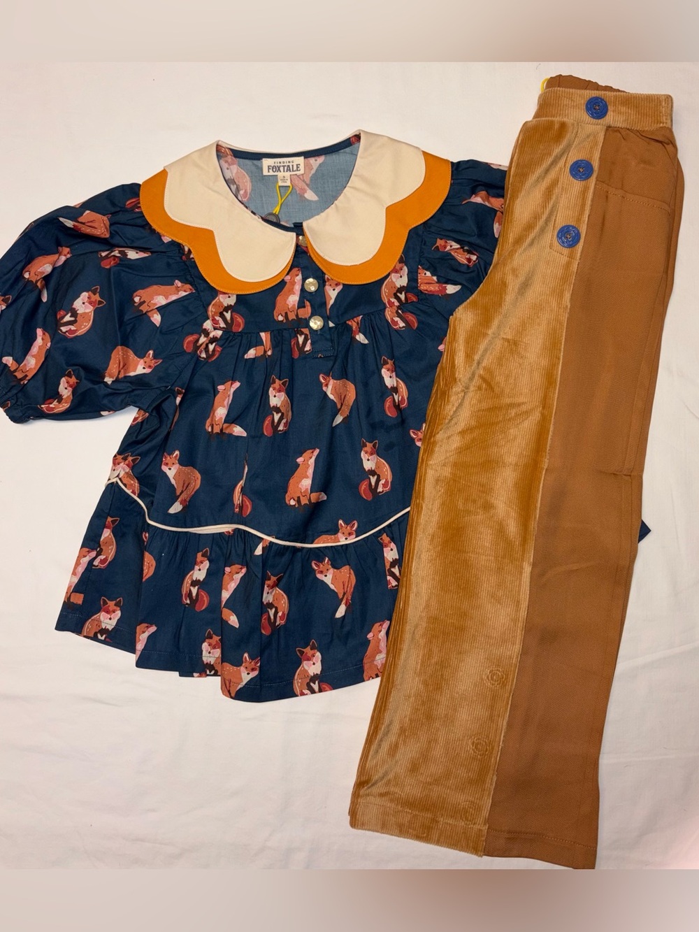 Finding Foxtale Forest Foxes Tunic Top & Brown Sugar Slacks sz 5 NWT